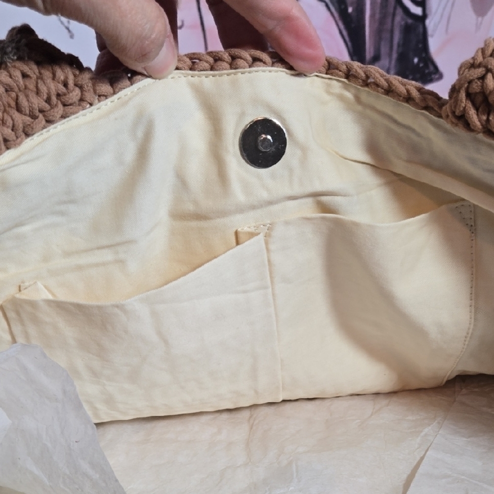 a new day Brown and Cream Woven Tote - Picture 5 of 9